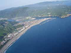 上空から見た日置川方面