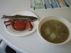 ズガニ、鮎、獅子鍋