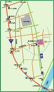 日高別院への地図
