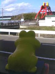 ポストの上のかえる