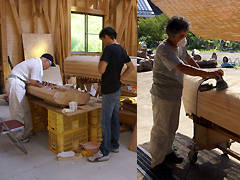 カヌー製作風景