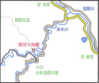 尾切り地蔵への地図