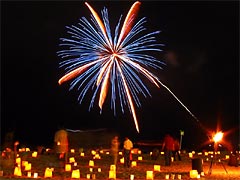 メッセージ花火とキャンドルイルミネーション