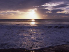 産湯海水浴場から見る夕日